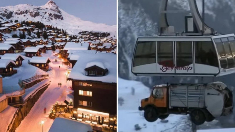 Алпийски рай: Швейцарско село с 300 слънчеви дни, а камионът за боклук "долита" от въздуха