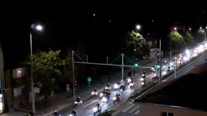В Пловдив пропищяха заради невиждано нощно шествие на мотористи ВИДЕО