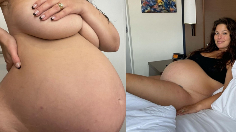Бременната Ашли Греъм се съблече чисто гола, за да покаже, че очаква близнаци СНИМКИ 18+