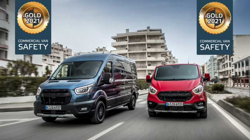 Ford Transit Custom получи златно отличие от Euro NCAP за асистиращите си системи в помощ на водача