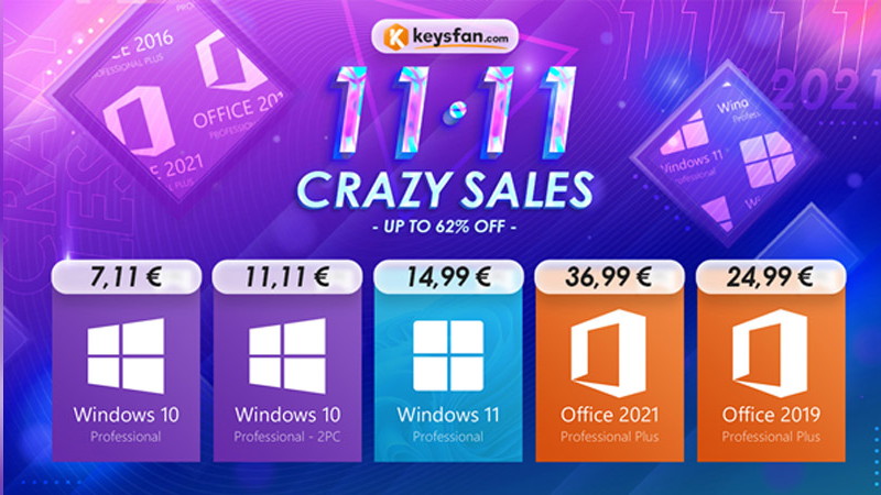 Вземете най-евтиния Windows 10 за 7,11 € от Keysfan’s Double 11 Sales