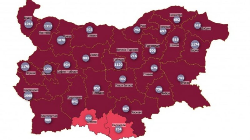 КАРТАТА на България грее в кървавочервено, К-19 щади само две области