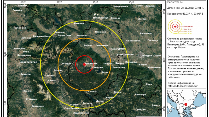 Ново земетресение удари Велинград