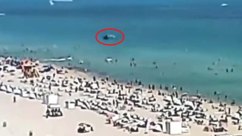 Невиждан ужас с хеликоптер на плаж в Маями ВИДЕО