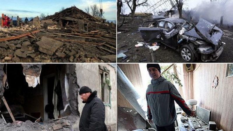 Украйна под дим и развалини. Мъж плаче над тялото на баща си: "Казах му да бяга!" СНИМКИ