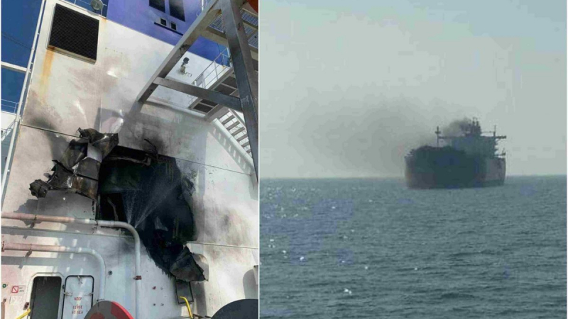 Става опасно! Молдовски танкер, превозващ химикали, бе ударен от ракета в Черно море СНИМКИ