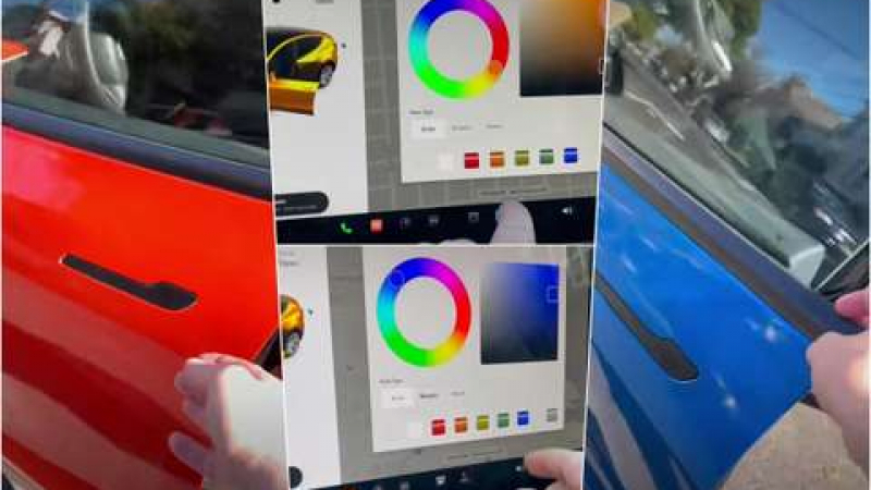 Наистина ли Тесла си сменя цвета с натискане на едно копче ВИДЕО