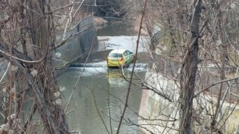 Такси заплава в столична река, появиха се култови СНИМКИ