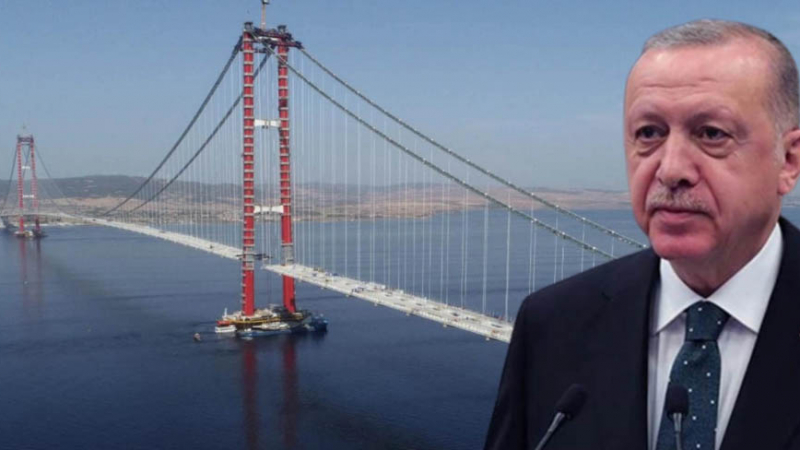 Ердоган разкри как сбъдна мечтата си и Турция се сдоби с най-големия висящ мост в света ВИДЕО 