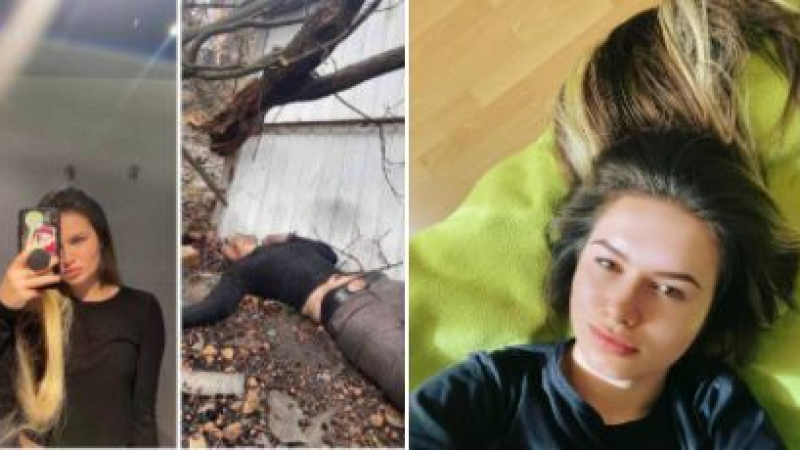 Скандални СНИМКИ 18+ разкриват как блогърката Анастасия играе ролята на труп от клането в Буча