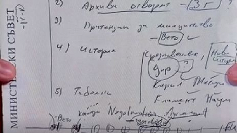 Графолог разкри Кирил Петков ли е писал скандалната бележка за ветото над РСМ 