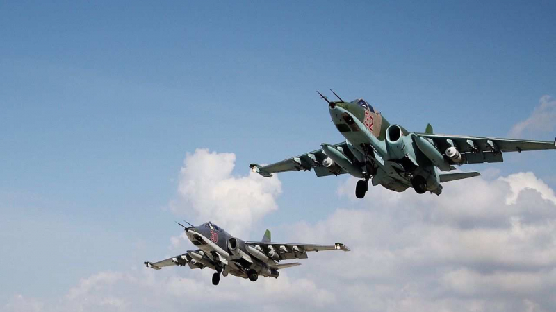 ВИДЕО от войната: Щурмови самолети Су-25 участват в отразяването на опитите за пробив на ВСУ на Херсонския фронт