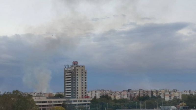 Голям пожар гори на няколко километра от Пловдив СНИМКИ