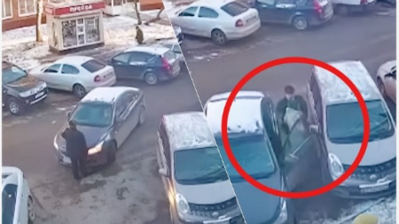 Зрелищни ВИДЕА: Мъж преби жена заради място за паркиране