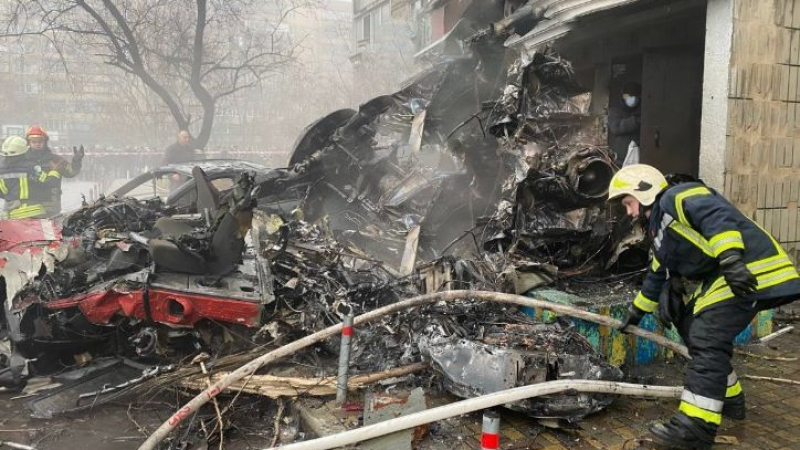 Първи версии за гибелта на висшето ръководство на МВР на Украйна в катастрофата с хеликоптер