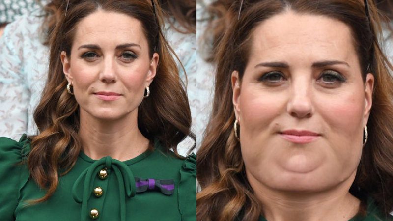Ето как ще изглеждат Кейт Мидълтън, Меган и принц Хари, ако напълнеят СНИМКИ