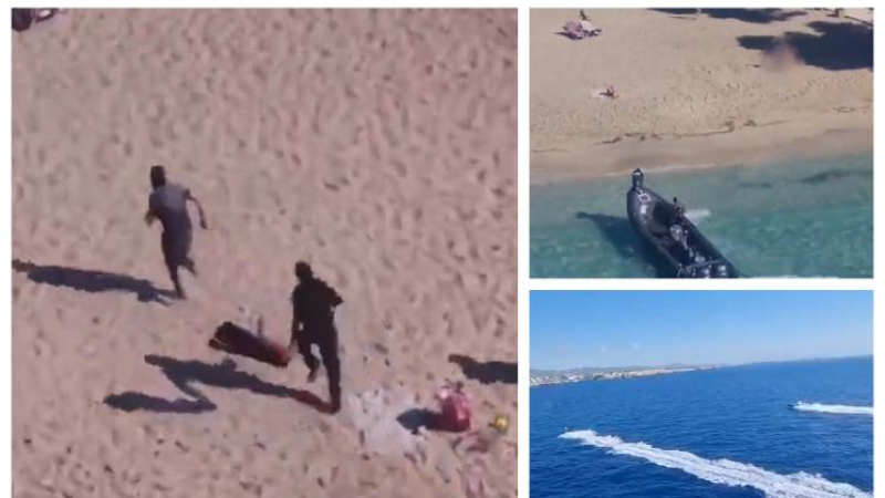 Бясно преследване на наркотрафиканти ошашави туристи на плажа ВИДЕО