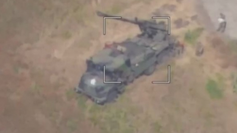 ВИДЕО от войната: Руските военни унищожиха с дронове украинска САУ Caesar 