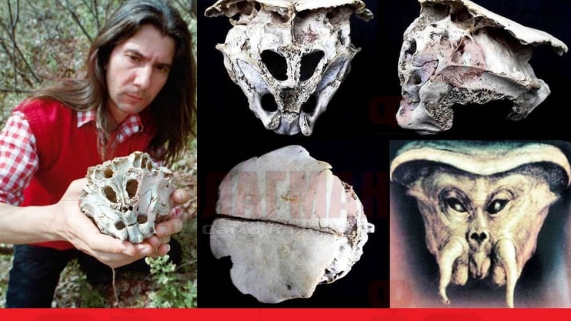Наш уфолог откри в Родопите череп на извънземно с 6 кухини 