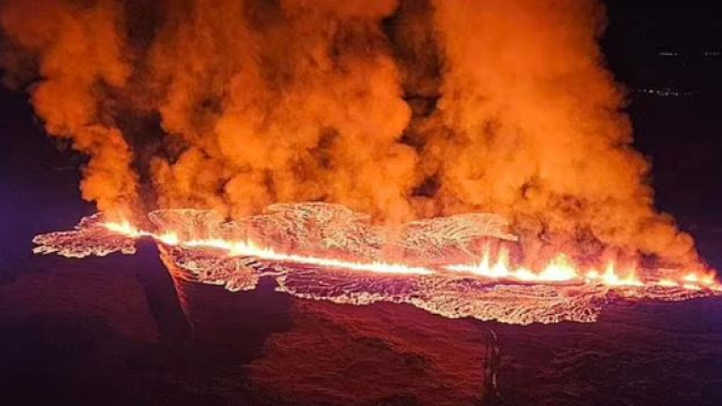 Извънредно положение в Исландия заради изригнал вулкан, апокалиптични СНИМКИ и ВИДЕО