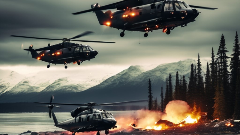 Мистериозни черни хеликоптери прибраха свален НЛО близо до Аляска