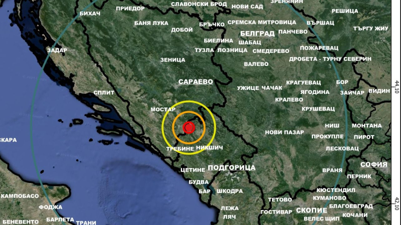 Силно земетресение на 380 км от София 