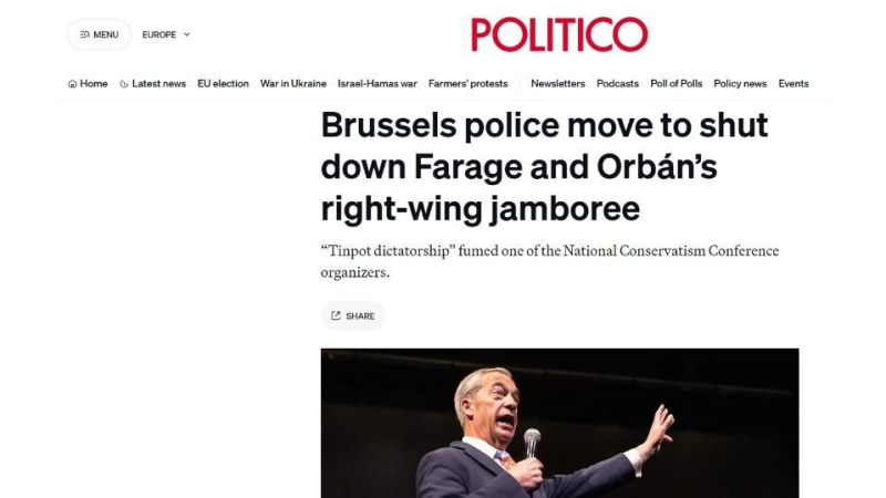 Посякоха Орбан и Фарадж в Брюксел, ето какво направи тамошната полиция 