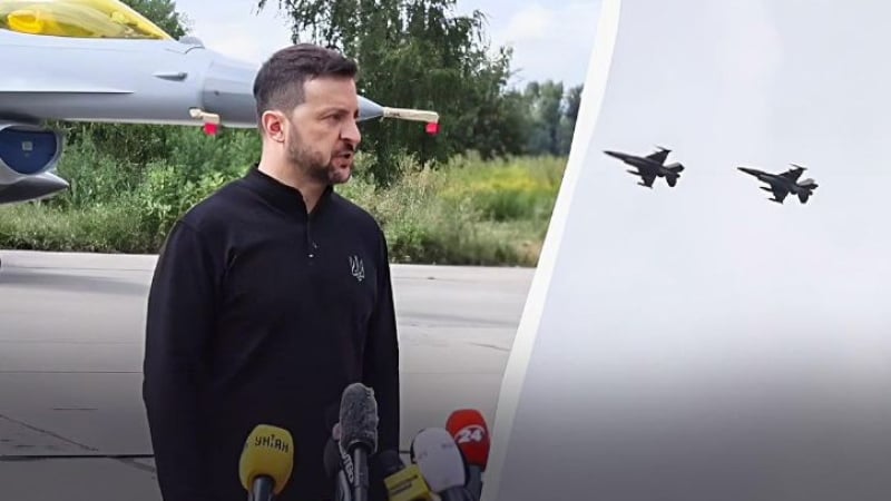 F-16 в небето над Украйна: Зеленски показа първите изтребители! Обяви грандиозен международен план