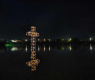 Нощна красота край Кюстендил, светна потопеният кръст СНИМКИ