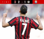 Калинич с първи два гола при победа на Милан (ВИДЕО)