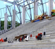 Сериозен напредък на „Армията“, фасадата вече добива вид Видео