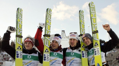 Австрия с отборната титла на ски скокове от голямата шанца