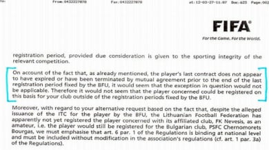 БФС обясни за случая с Анисе, цитира писмо от ФИФА