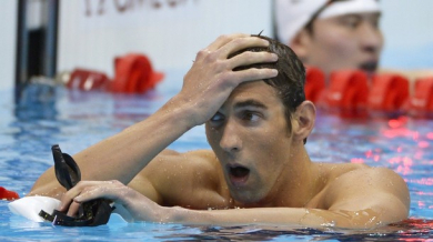 Фелпс на финал на 400 м съчетано плуване с най-слаб резултат