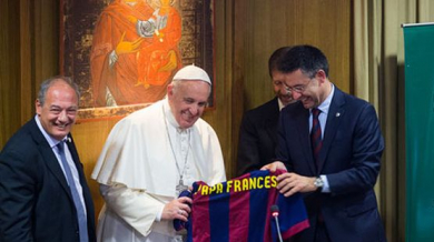 Папата прие президента на Барселона