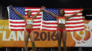 Двойна победа за САЩ на 60 метра с препятствия при жените
