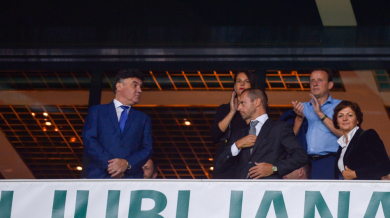 Михайлов и президентът на УЕФА заедно на мача 
