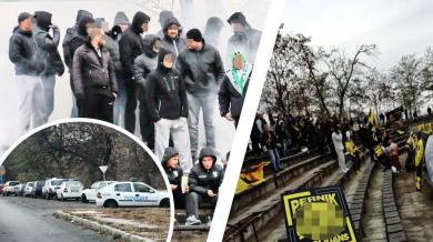 Задържаха вандал, мятал бомбички на български мач
