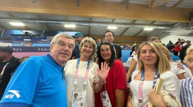 Весела Лечева и президентът на МОК заедно на Олимпиадата