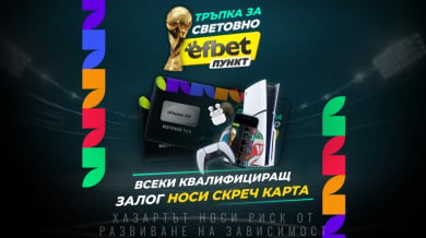 ФУТБОЛНА ТРЕСКА! efbet Пункт стартира игра със скреч карти за Мондиал 2026