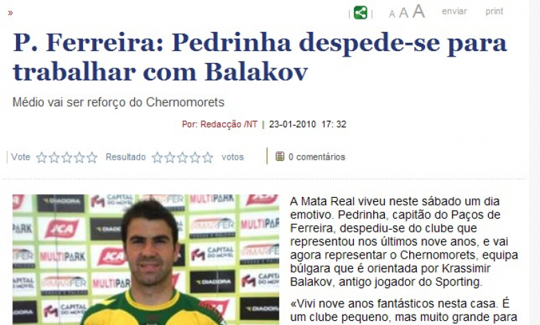 Ето и новината в португалската медия