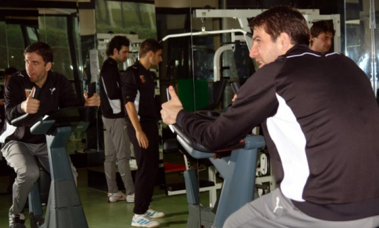Чиликов и останалите играчи на Локо (Пд) се подготвят във фитнеса /снимка lportala.net