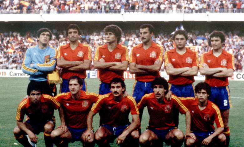 Съставът на Испания преди мача с Хондурас през 1982 г.
