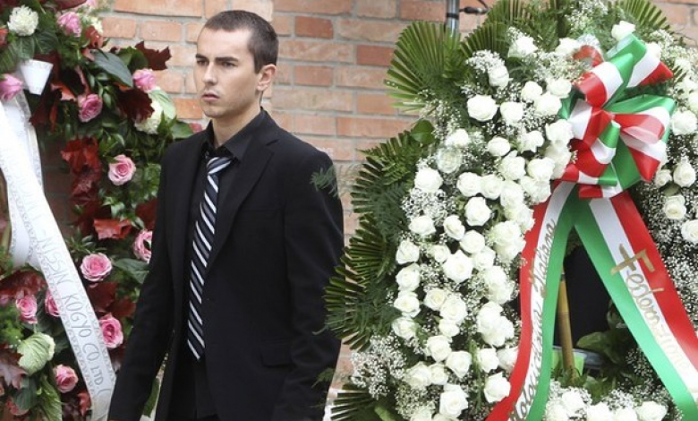 Хорхе Лоренсо на погребението на Марко Симончели