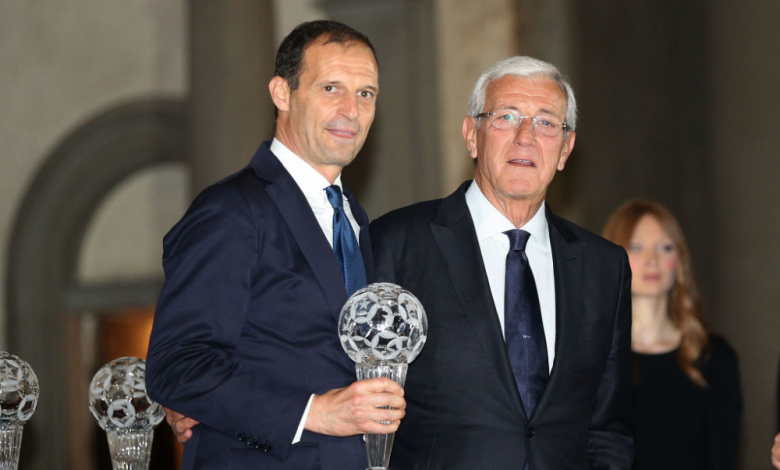 снимка: Getty Images/Gulliver, Масимилиано Алегри (вляво) и легендарният треньор Марчело Липи