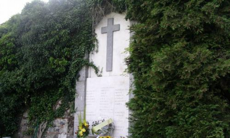 Мемориалът в памет на жертвите от катастрофата до базиликата на Суперга