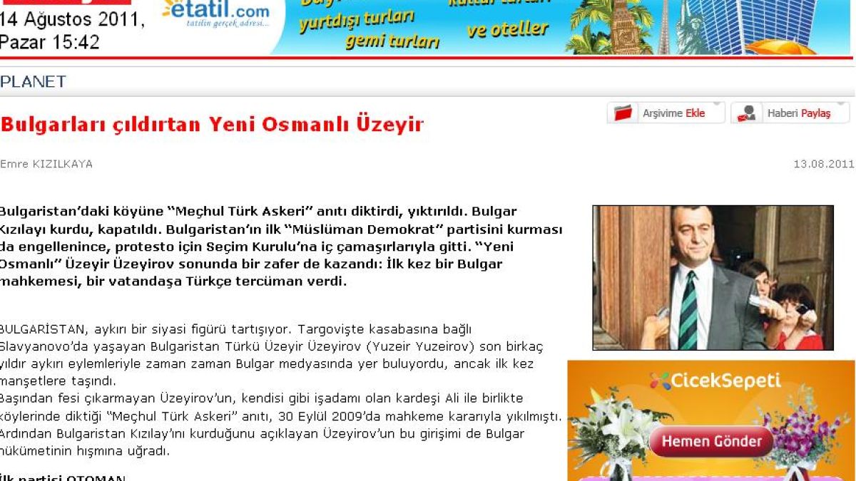"Хюриет": Новият османлия, който подлуди българите