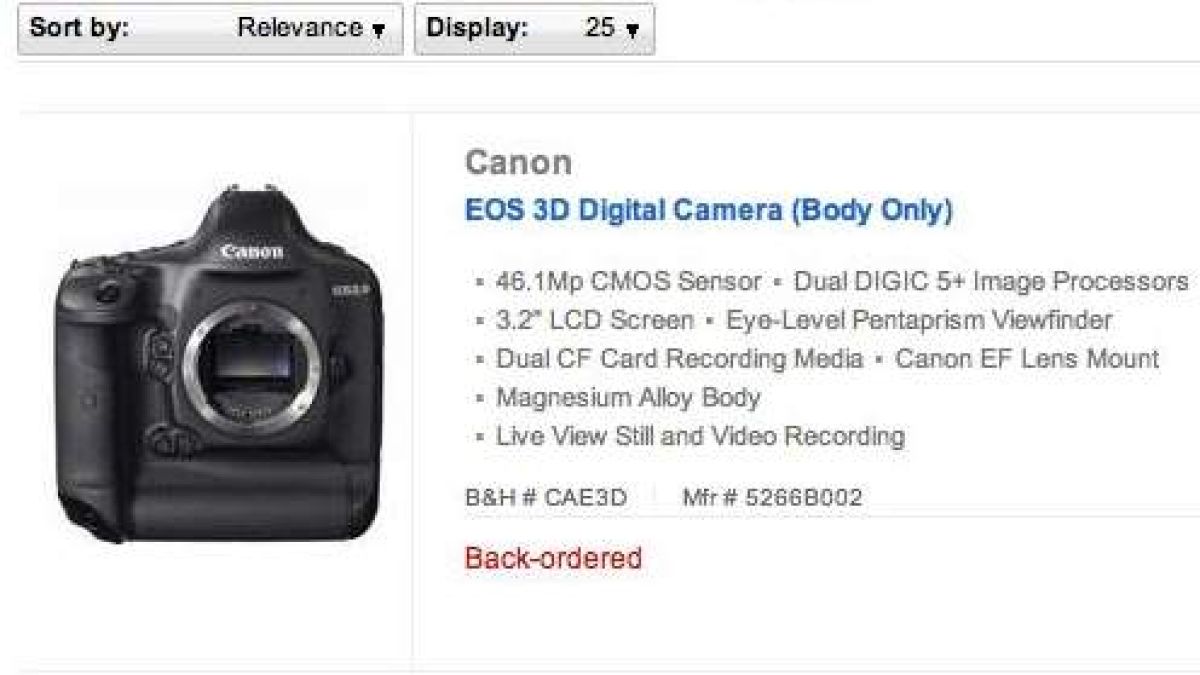 Canon готвят 46-мегапикселов 3D апарат? 