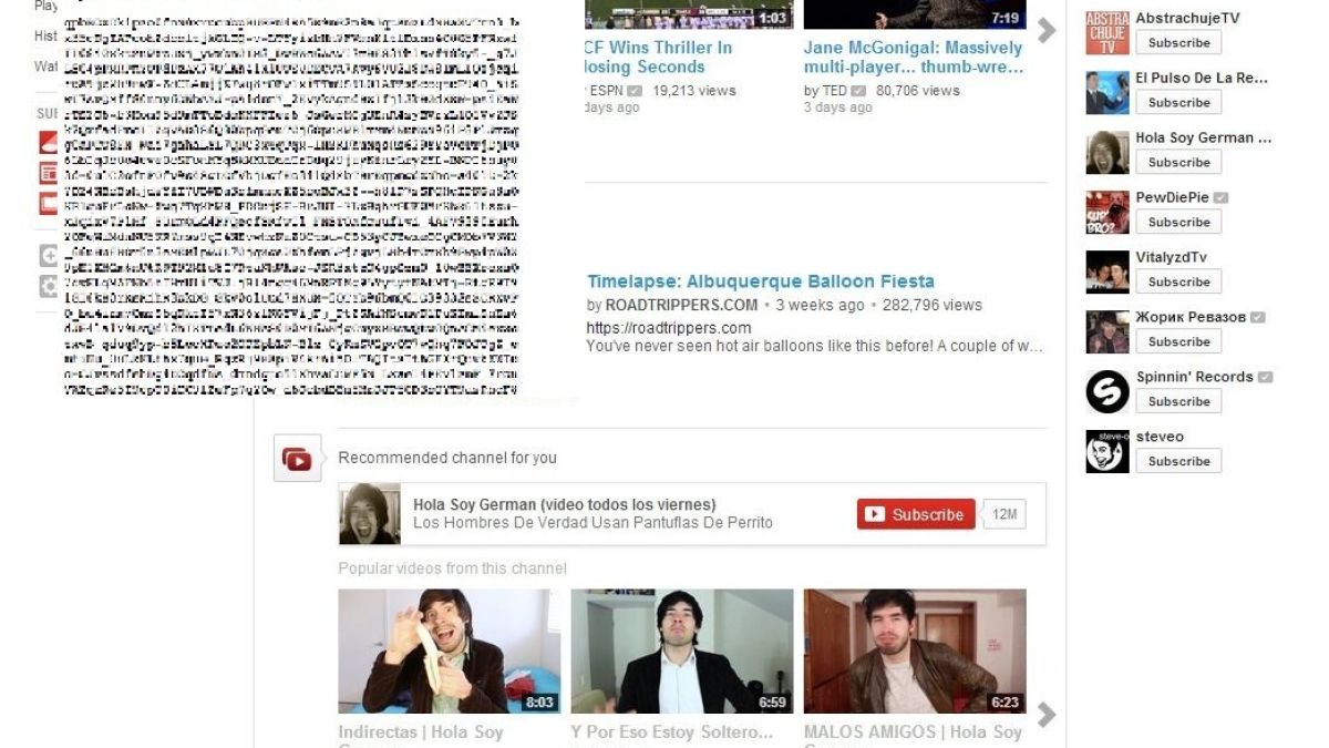 Хакери поразиха YouTube, замениха го със странен код