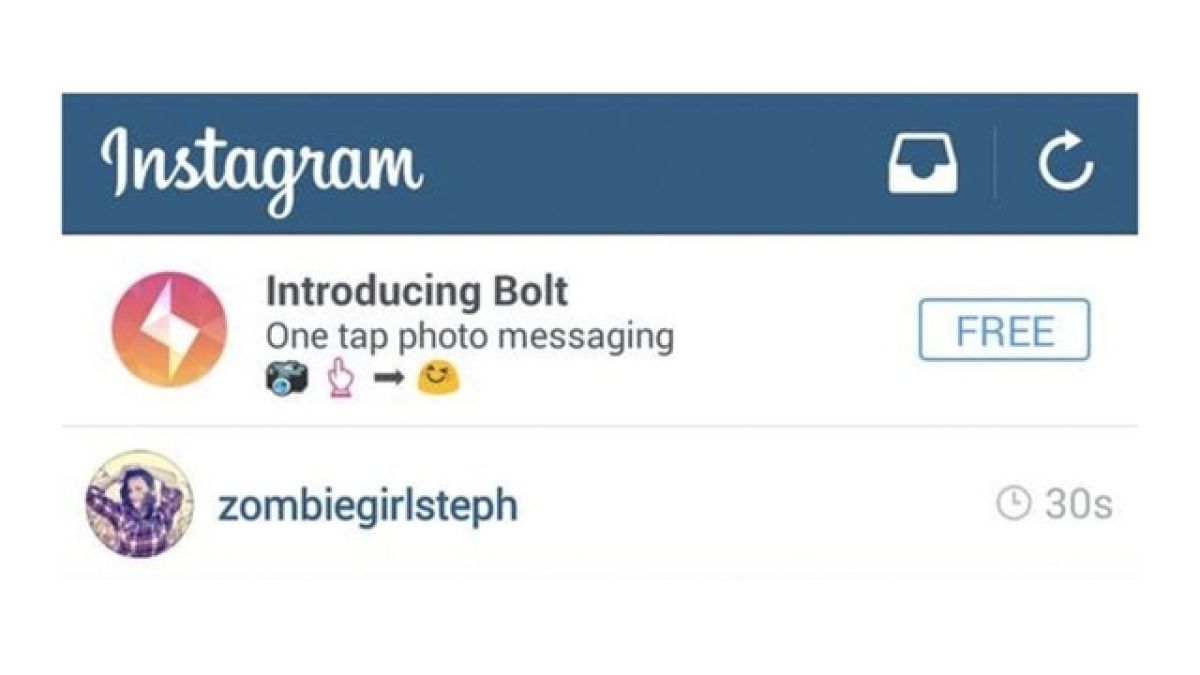 Instagram работи по конкурент на Snapchat, наречен Bolt